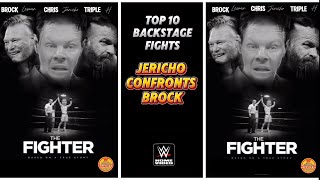 TOP 10 BACKSTAGE FIGHTS No9 Chris Jericho confronts Brock Lesnar [upl. by Cleopatre]