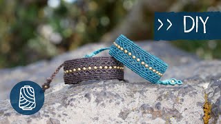 Breites Makramee ARMBAND  Anleitung  DIY Tutorial [upl. by Ahsimot]