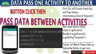 passing data between one page to another using explicit intent in android  explicit intent [upl. by Fezoj308]