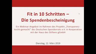 quotFit in 10 Schritten  Spendenbescheinigungquot Haus des Stiftens [upl. by Emsmus]