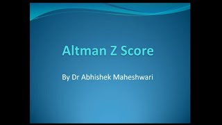 Altman Z Score [upl. by Koral]