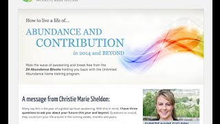 Christie Marie Sheldons Unlimited Abundance Home Training Program [upl. by Nozicka]