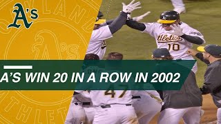 Relive the Oakland As 20game win streak in 2002 [upl. by Anidem]