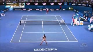 Wawrinka vs Djokovic Australian Open 2014 amazing break point [upl. by Virgilio]