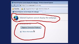 Fix Internet Explorer cannot display the page  Diagnose connection problems Error in Windows 7 [upl. by Det]