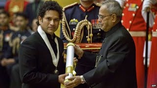 President Mukherjee presents Bharat Ratna to Shri Sachin Tendulkar and Prof C N R Rao [upl. by Anair]