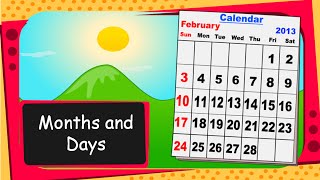 Maths  Names and Days of Months Year for Children  English [upl. by Anicart749]