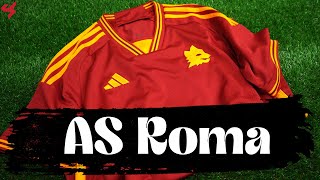 Adidas AS Roma 202324 Home Jersey Unboxing  Review [upl. by Alford]