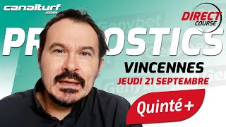 Pronostic QUINTE et courses PMU Jeudi 21 Septembre 2023  En partenariat avec GenybetTurf [upl. by Butch]