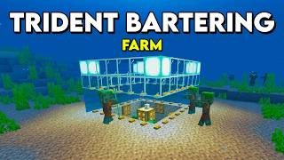 Trident Bartering Farm In Minecraft Bedrock 121 [upl. by Earahc288]