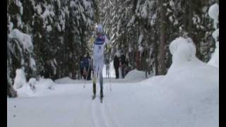 Classic xc ski technique  Swedish skier on flat and uphill [upl. by Kraska]