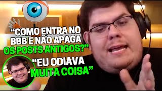 CASIMIRO FALA SOBRE POSTAGENS ANTIGAS E A CASA DE VIDRO DO BBB  Cortes do Casimito [upl. by Saihttam]