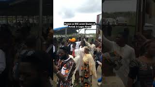 Massive protest as DSS arrest Sowore at Lagos Airport sowore happeningnow revolutionnow [upl. by Aamsa]