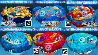 ALL UPDATE QR CODES INFINITE ACHILLES PRO SERIES MIRAGE FAFNIR ULTIMATE VALTRYEK V8 BEYBLADE BURST [upl. by Handbook]