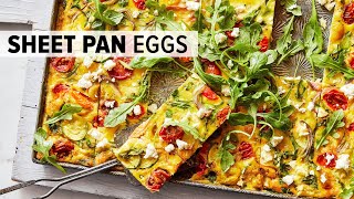 MEDITERRANEAN SHEET PAN EGGS  from my healthy meal prep cookbook [upl. by Acissj]