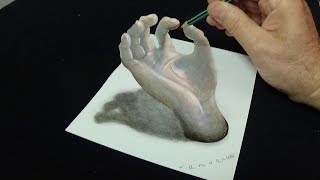 How To Draw A Incredible 3d Hand Illusion [upl. by Anyrak634]