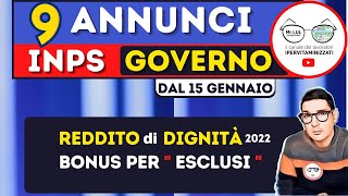 REDDITO di DIGNITÀ 2022 500€ x 12 INPS BONUS agli esclusi ❗INVALIDI novità flash [upl. by Hendricks]