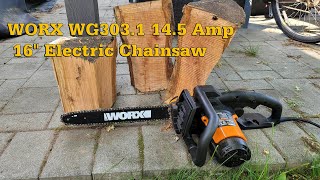 WORX WG3031 145 Amp 16quot Electric Chainsaw  JoeteckTips [upl. by Melamie207]