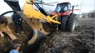 Installing Drain Tile with a Tile Plow in Minnehaha County South Dakota [upl. by Polash521]