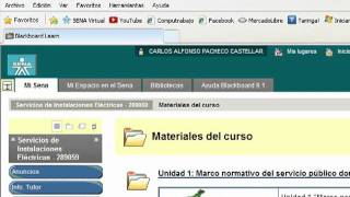 Acceso al curso SENA virtual funciones de botones y acceso al material de estudio Blackboard 91 [upl. by Suillenroc994]