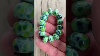 Multicolor Green Lampwork Beads for Jewelry Making lampworkbeads beads [upl. by Neelrak]