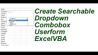 Searchable Combobox Excel VBA [upl. by Pollak808]