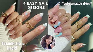 Struggling with Nail Art 😭 How to do a French Tip Hack amp Easy Nail Art for Beginners 💅🏼 [upl. by Blatman428]