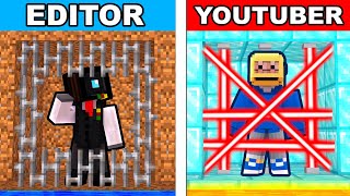 Editor VS Youtuber Gevangenis Bouwen In Minecraft [upl. by Coster771]