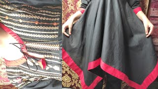 2021 Stylish Handkerchief Frock  Four Corner Frock Cutting and Stitching For 8 Year Girl Frock [upl. by Nicole]