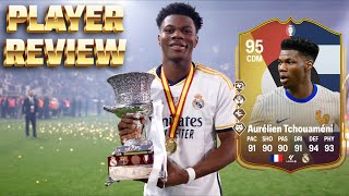 ¡ES EL MEJOR MCD DEL JUEGO REVIEW AURELIEN TCHOUAMENI 95 EURO MAKE YOUR MARK EAFC 24 [upl. by Leaffar]