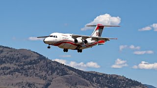 Conair Avro RJ85 Approach and Landing at Kamloops Airport [upl. by Lyrad]