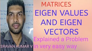 EIGEN VALUES AND EIGEN VECTORS PROBLEM IN TELUGU EXPLAINED IN EASY WAY [upl. by Lewls]