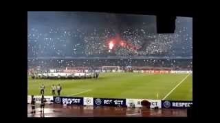 urlo champions con grande coreografia dei tifosi sscnapoli championsleague [upl. by Raouf]