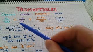 Sıcaklık birimleri çevirmesi Termometreler  Celsius  reomür fahrenheit kelvin  derece kelvin [upl. by Noyrb]