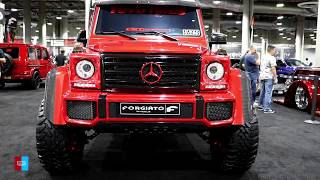 Amazing Custom Mercedes Benz G550 4x4 Squared Exterior Walkaround LA Auto Show [upl. by Aliemaj]