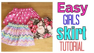 EASY GIRL SKIRT TUTORIAL  ELASTIC SKIRT  LITTLE GIRL CLOTHES [upl. by Amias]