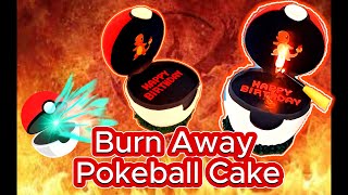 Pokeball Burn Away Cake Tutorial  Pokemon Cake  Burn away cake from Charmander to Charizard [upl. by Laucsap]