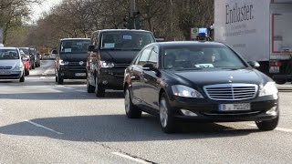 VIPKolonne mit BKA Personenschutz in Hamburg [upl. by Arrat871]