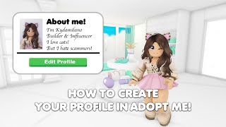 HOW to create your NEW PROFILE in Adopt me [upl. by Attekahs812]