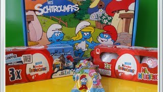 6 Kinder Surprise Eggs Smurfs 2  Case and Blind Bags Natoons [upl. by Adnertal373]