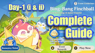 Genshin Impact 48 New Event  Bing Bang Finchball  Challenge Day 1  Complete Guide [upl. by Alayne]