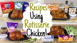 5 AMAZING Recipes Using ROTISSERIE CHICKEN  The FASTEST Easy Chicken Dinner Ideas  Julia Pacheco [upl. by Donalt982]