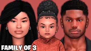 Sims 4 CAS  FAMILY OF 3 CC FOLDER 😨😳  CC FOLDER amp SIM DOWNLOAD [upl. by Steffen]