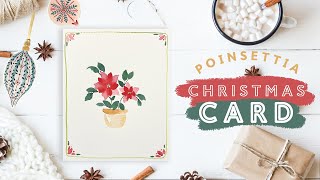 Make your own Christmas Cards Easy watercolour Poinsettia tutorial [upl. by Adnalahs]