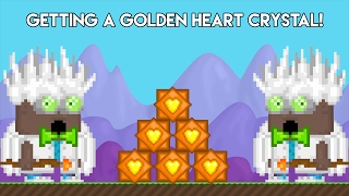 GETTING GOLDEN HEART CRYSTAL ON VIDEO  Growtopia Valentines Day 2017 [upl. by Nahtad]