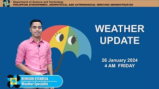 Public Weather Forecast issued at 4AM  January 26 2024  Friday [upl. by Sy]