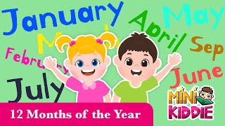 12 Months of the Year Song  Song for Kids with Lyrics  Learn the Months  Mini Kiddie [upl. by Eltsyrhc]