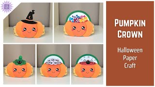 Cute Halloween Pumpkin Paper Crown Party Headband Paper Scissors Craft For Kids squaresunflowercom [upl. by Burgess]