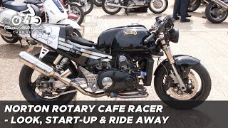 Norton Wankel Rotary Cafe Racer  quick look startup amp ride away [upl. by Lipman]