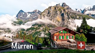 Murren peaceful stroll through a Swiss mountain village  The Switzerland walking tour  video 4K [upl. by Akirderf]